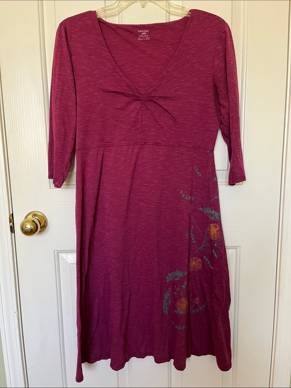 Horny Toad Knit V-Neck Dress with Floral Print